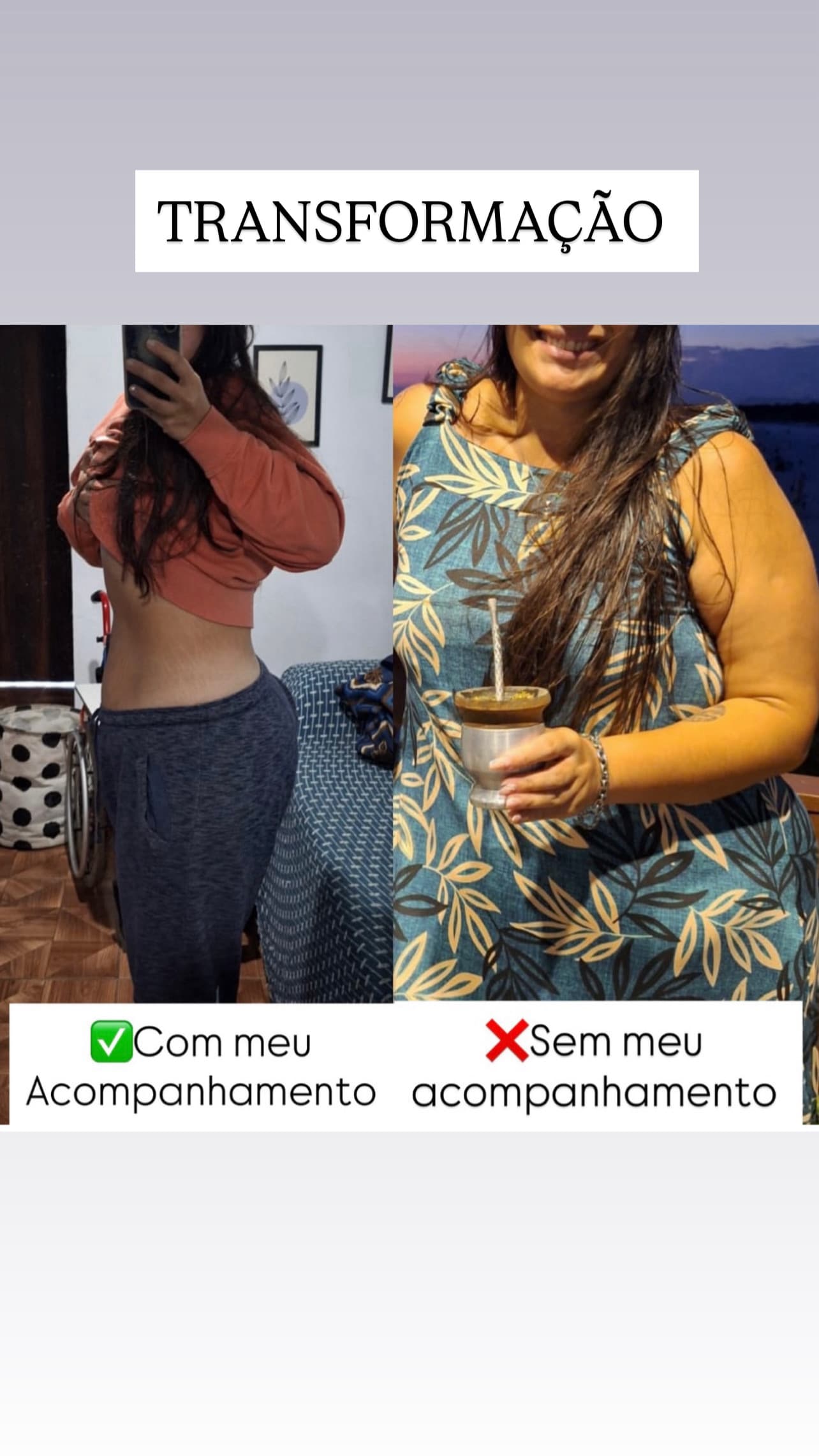 Registro de transformação de paciente, com e sem acompanhamento.